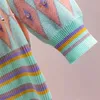 Summer Vintage Jumper Knitted Cardigan Women Korean Casual V Neck Sweater Top Femme Elegant Outwear Knitwear Pull 210514