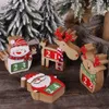 クリスマスアドベントカウントダウンカレンダーデスクトップの飾り木製ブロックサンタ雪だるまクリスマステーブルレンズデコレーションKDJK2110