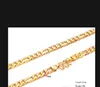 Fine ocho tipos de estilos hombres y mujeres cadena collar de cadena 18k joyería chapada en oro 51 cm