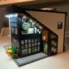 Yaratıcı Uzman Sokak Görünümü Modern Cafe Köşe Modeli Fikirler Yapı Taşları 2926 adet Moc Modüler Tuğla Pet Kitap Kahve Dükkanı Q0624