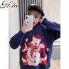 Hsa Fall Winter Outer Wear Cartoon Bear Pullover Sweaters Women's Clothing Loose and Idle Kawaii Long Sleeve Knitted Top 210716