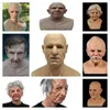 Party Masks Old Man Scary Mask Halloween Full Head Lateks Cosplay Zabawna twarz Kobieta Realistyczna hełm dla dorosłych1692436