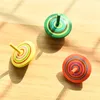 Classic Rainbow Wood Gyro Toy Multicolor Mini Cartoon Wooden Spinning Top Toy Learning Educational Toys for Kids Kindergarten toys 741 S2