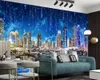 Personalizado qualquer tamanho 3d papel de parede ultra hd noite cidade paisagem sala estar quarto tv fundo pintura mural wallpapers2967607