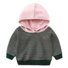 Mudkingdom Toddler Boys Hoodies Långärmad Striped Spring Clothes 210615