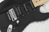 6 cordes de guitare électrique noire avec poupée inversée, manchette d'érable, floyd rose, personnalisable