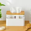 Aufbewahrungsboxen Bins Desktop Kunststoff Tissue Box Home kreative multifunktionale Lagerung Holz Toilette Saug