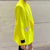 여성을위한 미니멀리스트 솔리드 블레이저 노치 긴 소매 캐주얼 대형 큰 크기 블레이저 여성 패션 의류 210524