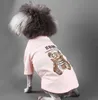 Ropa de algodón puro para mascotas, camisetas de moda para cachorros de diseñadores de caniche de peluche, ropa para perros con estampado de letras de oso, camiseta para mascotas