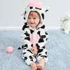 Jumpsuits född baby rompers kläder djur kigurumis pojke flickor pyjamas onesie tecknad tiger leopard huva småbarn cosplay costume5637190