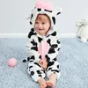 Jumpsuits född baby rompers kläder djur kigurumis pojke flickor pyjamas onesie tecknad tiger leopard huva småbarn cosplay costume8864242