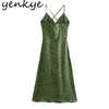 Vintage Polka Dot Sling Sexy Dress Women V Neck Sleeveless High Waist A-line Long Female Summer Party Vestido 210514