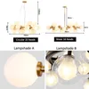 Boules de verre magiques modernes pendentif LED lampe lustre de branche de luxe pour salon salle à manger G4 or noir suspension
