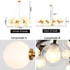 Modern Magic Bean Glass Balls Led Pendant Lampa Lyxig Branch Ljuskrona för vardagsrum Matsal G4 Guld Svart Hängande Ljus