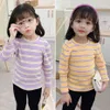 Toddler Children's T Shirt Striped Baby Girl T-shirts Spring Autumn Child T-shirt Casual Style Girls Clothing 210412