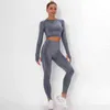 Woman Fitness Set Hollow Out Gym Yoga T-shirt Running Workout Crop Tops + Butt Lifting Leggings Women Exercise Pantalones Mujer 210514