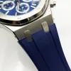 27mm Dark Blue Color Rubber Band 18mm Folding Clasp Strap for AP 15400 39 41 Models Wristwatch252S