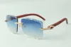 2021 Sonnenbrille mit Schneidlinse, mittelgroß, Diamanten, 3524020, Bügelbrille aus Tigerholz, Größe: 58-18-135 mm