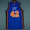 2324rare Basketbal Jersey Mannen Jeugd vrouwen Vintage blauw 42 David Lee High School Lincoln Maat S-5XL aangepaste naam of nummer