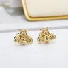 Cute Piercing Mini Bee Ear Cuff Stud Earrings for Women Fashion Jewelry Diameter Gift to Girlfriend