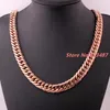 Men039s Jewelry Heavy 316L Stainless Steel Rose Gold Curb Cuban Link Chain Mens NecklaceBracelet Xmas Gift 740quot 13mm Cha2450272