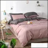 寝具用品テキスタイルホームガーデーベッドセットセットソリッドカラーキングサイズカスタムドロップデリバリー2021 LCI89