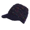 Mode femmes tricot chapeau fille décontracté Crochet casquette de Baseball unisexe tricoté chapeaux automne hiver visière bonnet