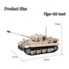 1018PCS TIGER 131 Military Tank Model Building Blocks WW2 German Army Soldier Weapon Heavy Tanks Bricks Toys For Children Boys X0902