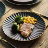 도자기 접시 홈 검은 요리 일본식 식기 세트 주방 장식 스테이크 서양 음식 아침 식사 플레이트