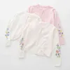 Children Girls Cardigan Sweater White Kid Autumn Jacket Coat For 1 2 3 4 6 8 10 11 Years Kids Clothes RKC195092 211201