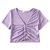 H.SA Zarif V Boyun Yay Bağlı Rahat Pamuk Kimono Bluz Gömlek Kadın Kısa Kollu Chic Marka Feminina Tops Düğme Top 210417