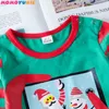 家族マッチングクリスマスPajamas PJSセット子供大人のクリスマス寝室ナイトウェア服家族カジュアルサンタ服セット210713