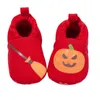 Pierwsi Walkers Baby Buty Halloween Luminous Cartoon Dynia Drukuj Walking Jesień Zima przez 0-18 miesięcy
