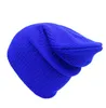 Örme Şapka Saf Renk Kış Açık Yün Kafatası Kapaklar Hip Hop Tığ Kayak Kapak Moda Şapka Şapkalar Baggy Streç Tıknaz Headgear WMQ815