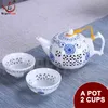 jogos de chá de porcelana azul