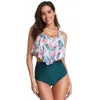 Tankini maillot de bain femmes contrôle du ventre maillot de bain pour femmes grande taille maillots de bain 2 pièces ensembles Floral taille haute Bikini Y0820