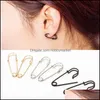 Stud Earrings Jewelry Creative Pin Shape Women Personalized Simple Brooch Safety Earring For Female Fashion In Bk Drop Delivery 2021 Gzjoq