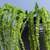 Guirnaldas de flores decorativas Flone 8 plantas de rama fruta verde amaranto tallo de flor artificial con hojas de hiedra boda hogar decoración DIY