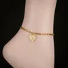 Anklets Letter Ankle Bracelet For Women Fahion 2022 Foot Heart Shape Chain Girls Friend Jewelry Marc22