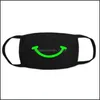 Designer Housekee Organisation Home Gardendesigner Outdoor Cute Mouth Anti-Dust Sport Luminous Black Face Warm Cotton Cycling Mask High Qu