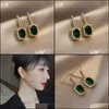Dangle candelabro brincos jóias luxo requintado geométrico verde pingente de cristal para mulher coreano moda casamento festa meninas cair deli