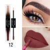 Missyoung 2 in 1 Vloeibare Oogschaduw en Matte Non-Stick Cup Lip Gloss Langdurige Waterdichte Velachtige Matte Lipstick