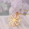 Slavic Kolovrat Amulet Necklace Pagan Sun Talisman Spinning Wheel Wax Cord Religious Pendants For Date Birthday Woman Man Gift G1206