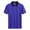 Men's Plus Polos Tees Cotton Solid T-Shirt Short Sleeve Oversized Loose Buttons Collar Male Tee Shirts Hit Color