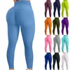 Womens Jacquard Hip Bubble Pants Fashion Trend Elasticity Sports Yoga Skinny Legging Designer Spring Female Fitness Casual Slim Trousers