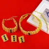 Orecchini Collana Set di gioielli etiopi in oro Girocolli di grandi dimensioni Bracciale con anello Eritrea Habesha Africa Set da sposa