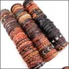 Bracelet Bracelets bijoux en gros 30/50 pièces hommes Vintage cuir manchette cadeau fête pour les femmes 210408 livraison directe 2021 405Nt