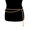 Ingesight.z vintage multi-layered dikke dikke Cubaanse harnas taille buik gesneden munt hanger body chain voor vrouwen sieraden