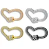 Riversr CZ Micro Pave Vite Clasps Bianco Giallo Giallo Giallo Black Heart Heart Zircone Di -te Reperti di gioielli all'ingrosso