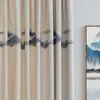 Zasłona zasłona chiński styl moda pełna cieniowanie tkaniny jednolity kolor proste nowoczesne światło luksusowe parasolka gruba dwie warstwy